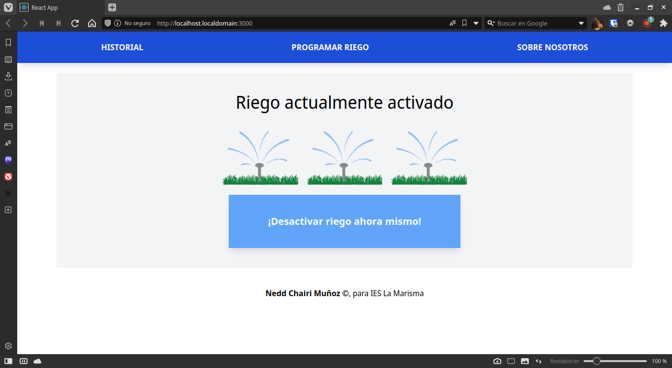 Regadío automático para IES La Marisma